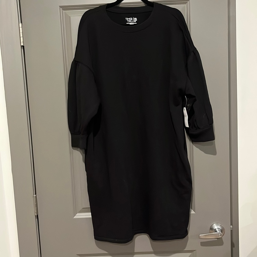 NWT Time and Tru black sweatshirt dress, XXL